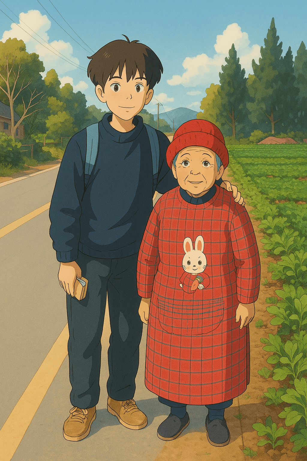 Ghibli-style photo of me and my grandmother